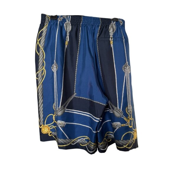 Versace Men's 1002476 Nautical Printe 100% Silk Twill Shorts, multiple sizes - Picture 5 of 12